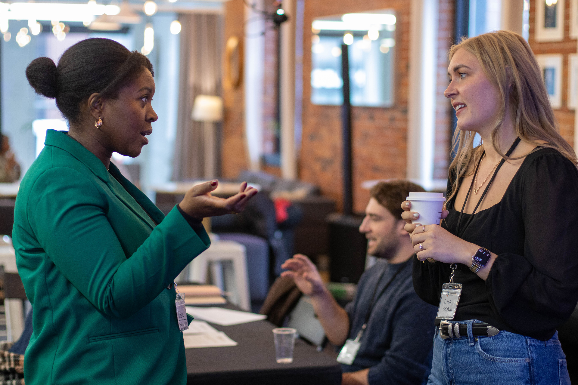 Partnership Mastermind operators in a working conversation diagnosing a partner program
